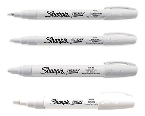 Sharpie Marcador De Color Blanco Todos Los Tamaños Kit Con E