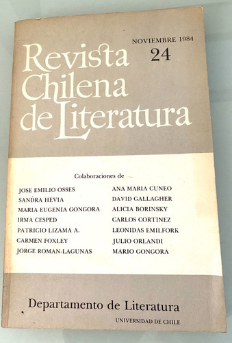 Revista Chilena De Literatura , 24 , 1984