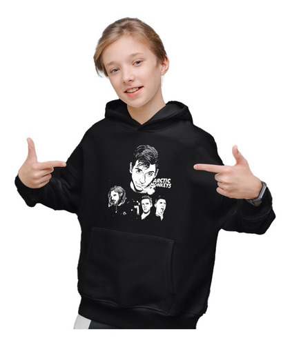 Sudadera Negra Infantil Integrantes Arctic Monkeys Estampada