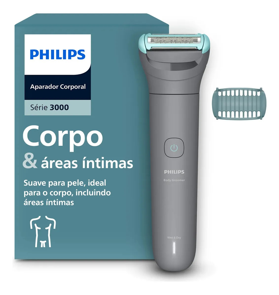 Philips Aparador de Pelos Body Groomer Série 3000 Região Íntima Protect Shave System