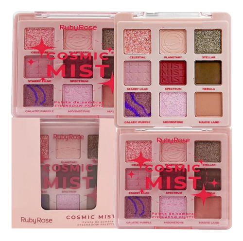 6 Paleta De Sombras Cosmic Mist Hbe2204 Ruby Rose Atacado