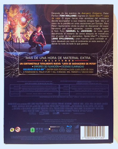 Imagen 2 de 2 de Spider-man: Lejos De Casa Bluray + Dvd Nuevo Original
