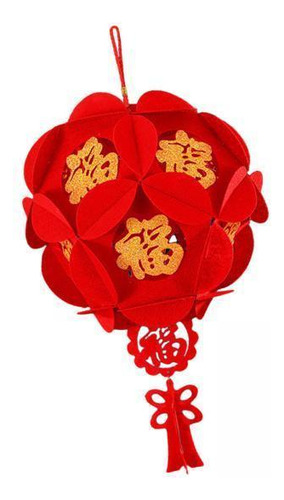 2 Linterna De Celebración De Año Nuevo Chino, Papel Oro Fu