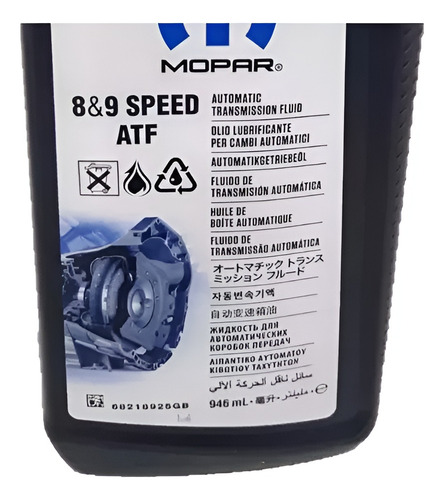 2 Litros De Óleo Do Câmbio At9 Mopar 8&9 Speed Atf Jeep