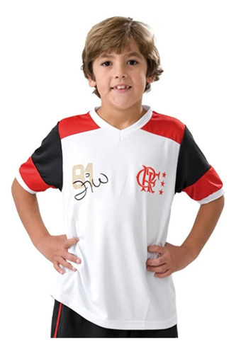 Blusa Do Flamengo Infantil Retrô Zico Oficial Braziline