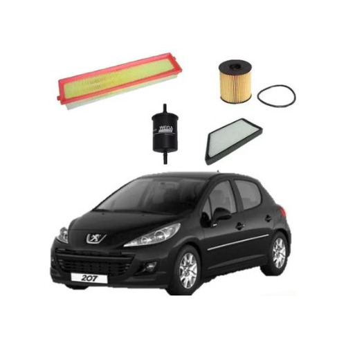 Kit 4 Filtros Peugeot 206 207 1.6 Wega