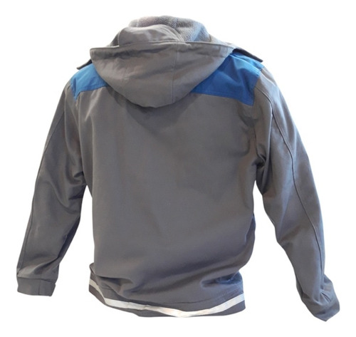 Campera Ignifuga Termica Parka Gris Con Azul L