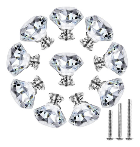 15 Pcs Tirador Cristal Forma Diamante Para Cajón Armario