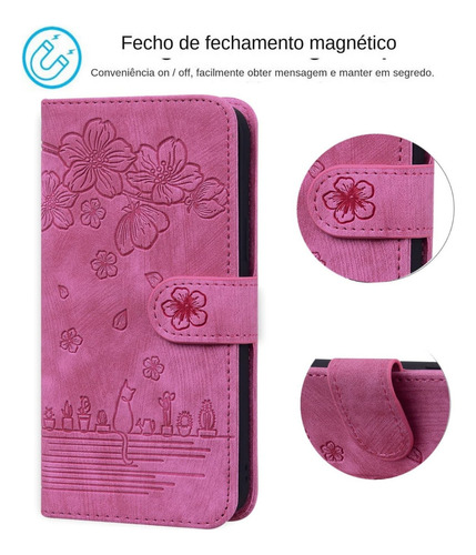 Funda De Piel Para Teléfono Samsung Galaxy S25 S24 S23 S22 S21, Pintura Al Óleo Con Forma De Gato, Floral, Folio, Tapa Magnética, Tarjetero
