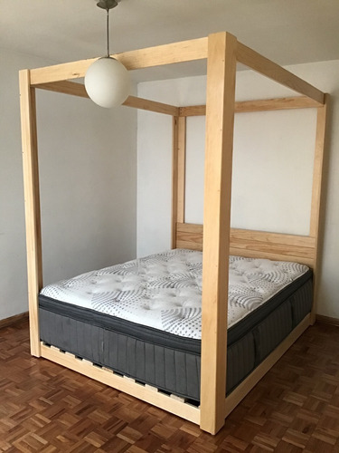 Dosel Matrimonial Base De Cama 100% Madera De Primera