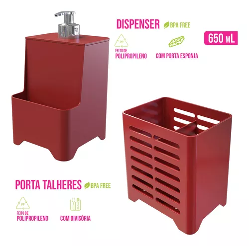 Kit Organizador de Pia Bancada Cozinha 4pcs Escorredor Louças