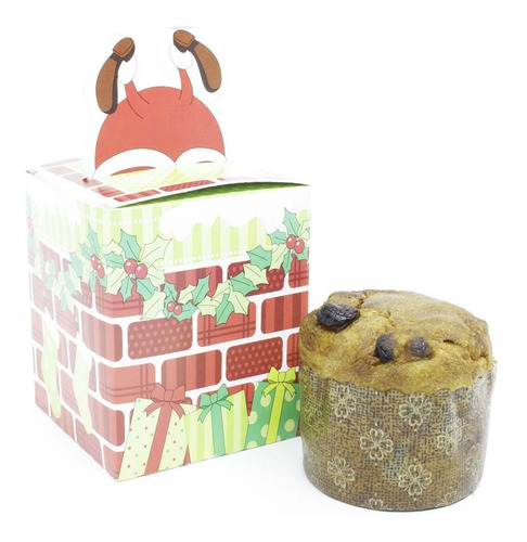 10 Caixas Pop-up Montáveis Para Panetone De 80g - 9 X 9 Cm
