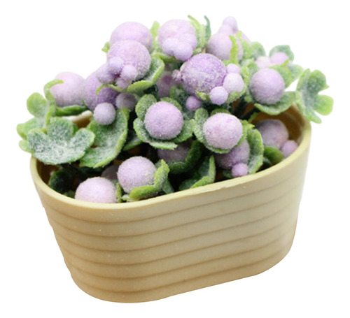Mini Planta Artificial En Maceta, Modelo De Bonsái Violeta