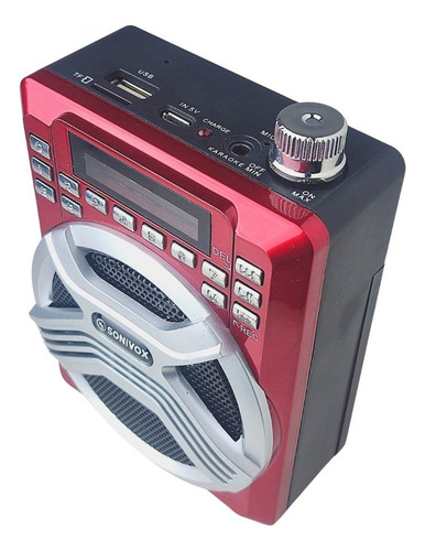 Radio Parlante Portatil Bluetooth Fm Usb Sd Microfono Rojo
