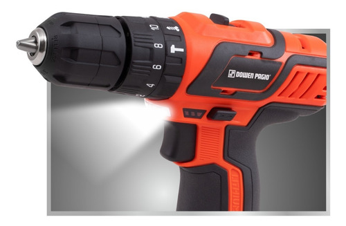 Imagen 4 de 9 de Taladro Percutor Inalámbrico De 10mm Dowen Pagio 9992983 Con Maletín De Transporte