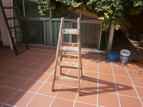 Escalera Doble Hoja De 4 Escalones Marrón Claro (Usado)