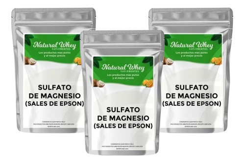 Sales De Epsom Sulfato De Magnesio Puro 99.9% 1 Kilo Pack X3