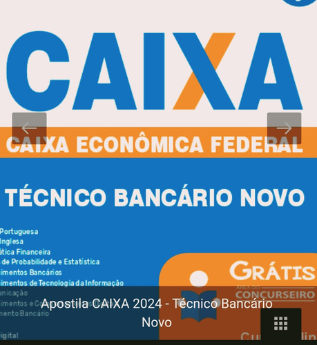 Apostila Digital Concurso Caixa 2024 Técnico Bancário.