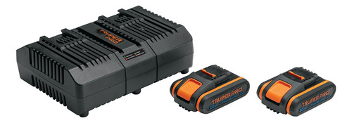 Combo Cargador Dual Con 2 Baterías De 2ah, 20v, Truper Pro