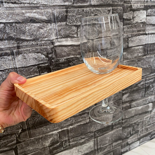 Tabla Charola De Madera Charcutería Con Espacio Para Copa