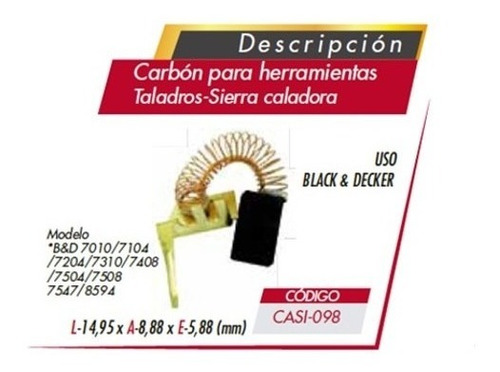 Carbon Para Taladro Y Sierra Caladora Black&decker Casi-098