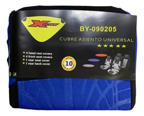 Fundas Cubre Asientos Tela Acolchonada Azul Jgox10 Pz F90205