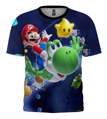 Playera Niños Mario Bros Yoshi Video Juegos Moda Full Print 