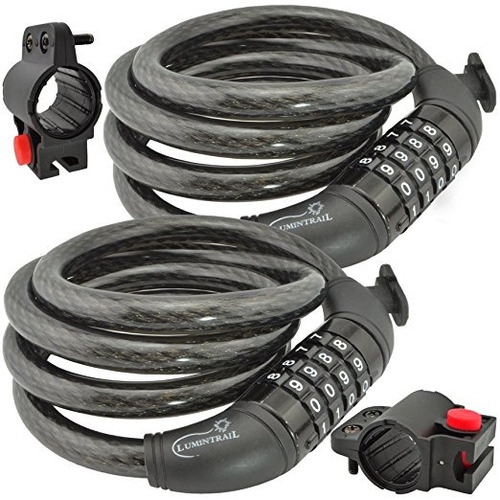 Lumintrail Bicicletas Bloqueo De Cable, Cable Espiralado De 