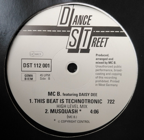Mc B. Feat. Daisy Dee - This Beat Is Technotronic - Germany (Usado)