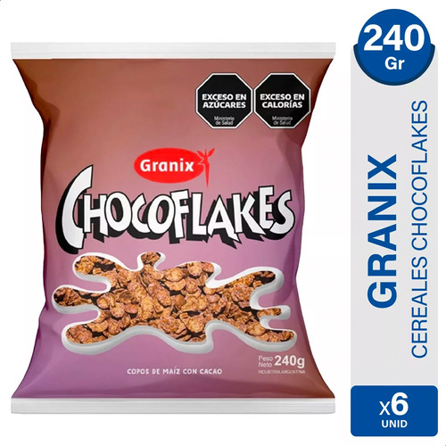Chocoflakes Granix Cereal Copos De Chocolate X6 - 01mercado