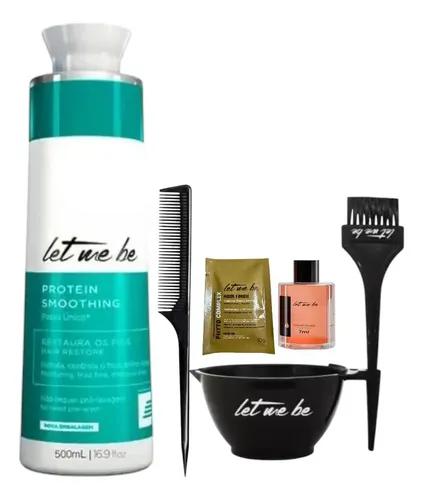 Let Me Be Progressiva Passo Único 500ml Kit Aplicação E ​Pente Óleo Sache