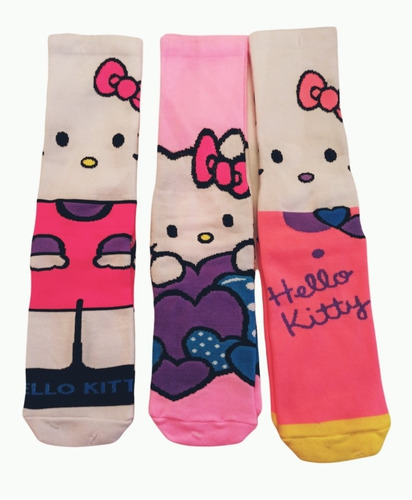 Calcetas Calcetines Animados Hello Kitty 3 Pares Kawaii Cute | Meses sin intereses Calcetas Calcetines Animados Hello Kitty 3 Pares Kawaii Cute | Meses sin intereses