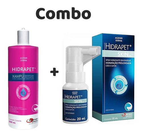 Hidrapet Shampoo Para Cães E Gatos 500ml + Hidrapet Skin On