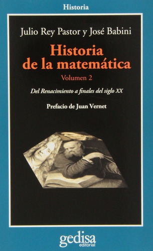 Historia De La Matematica Vol. 2 Rey Pastor - Balbini