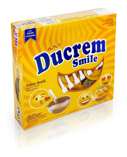 Imagen 1 de 7 de Ducrem Smile Sabor Avellana - 25g X 18u - Big Party Cotillon