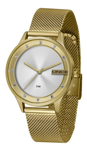 Relógio Lince Dourado Feminino Analógico Lrg4623l S1kx