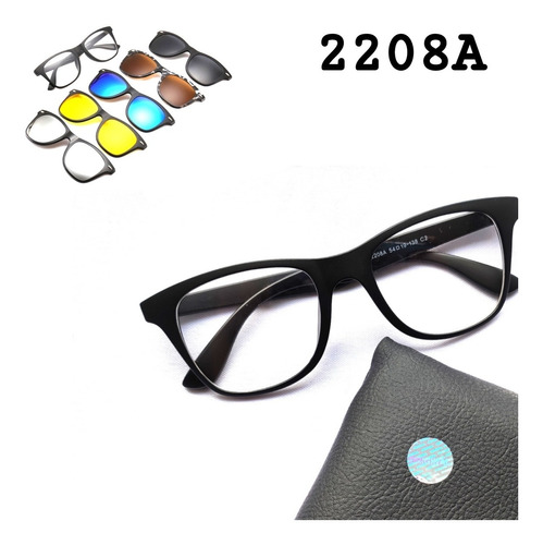 2208a - Lentes 5 En 1 Opticos/sol Filtro Uv400 + 5 Clips