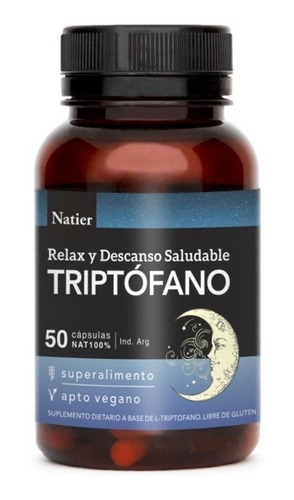 Triptofano Natier X50 Capsulas Relax Y Descanso Saludable