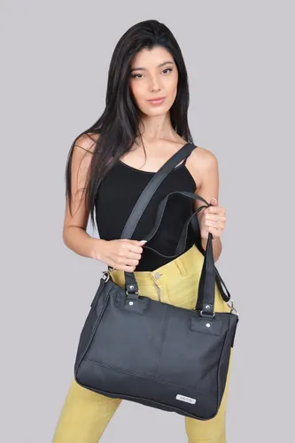 Cartera Grande Bolso Ecocuero Shopper Correa Larga A4