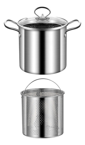 * Olla Para Freír, Olla Para Fideos De Cocina Con Cesta De