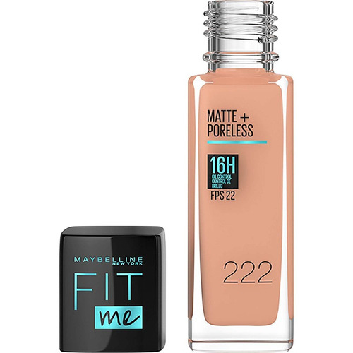 Imagen 3 de 4 de Base Líquida Maybelline Fit Me Matte + Poreless Fps 22 30ml Tono 222 True beige