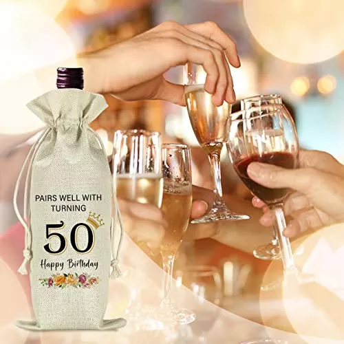 Regalos de 50 cumpleaños para mujeres Regalo para mujeres de 50 años 50 años  amado Copa de vino para esposa, su madre, hermana, tía, vaso de vino sin  tallo -  México