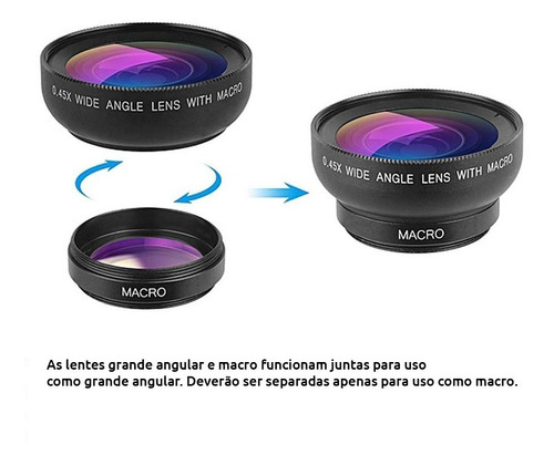 Lente Grande Angular + Macro Apexel Para Celular iPhone +nf