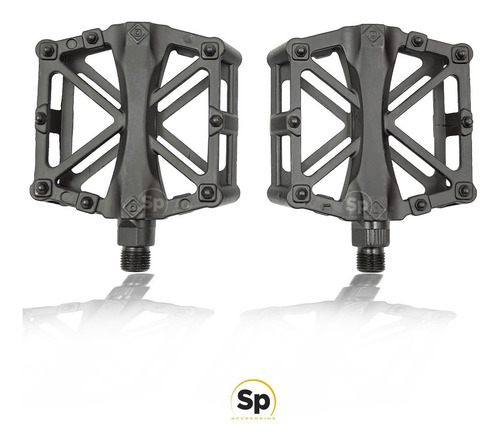 Imagen 2 de 8 de Pedales Bicicleta Bmx Mtb Polímero Eje Acero Reflector 9/16