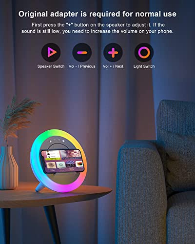 Altavoz Bluetooth Con Luz Nocturna Y Carga Inalámbrica, Rega