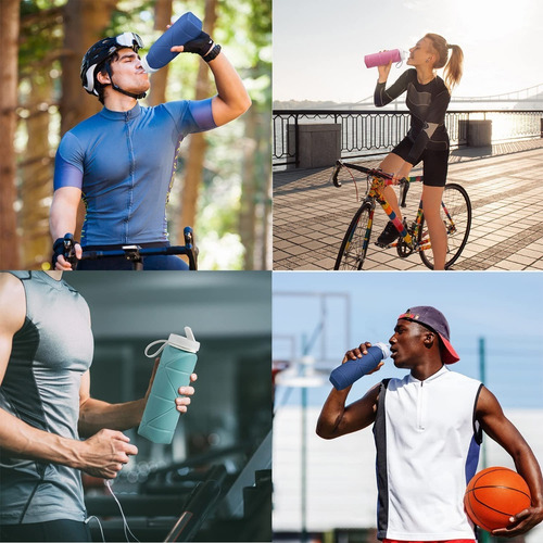 Imagen 4 de 7 de Botella De Silicona Deportiva Plegable Portátil Para Deporte