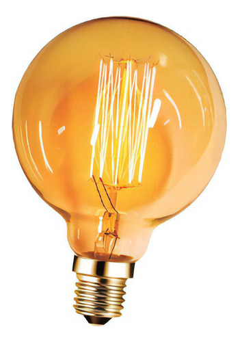 Lámpara Vintage E-27 Filamento Carbono Globo 25w Dorado/gold Color de la luz Blanco Súper Cálida