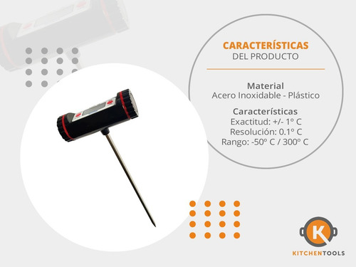 Imagen 2 de 4 de Termómetro Digital Silcook Comidas Pincha Carnes