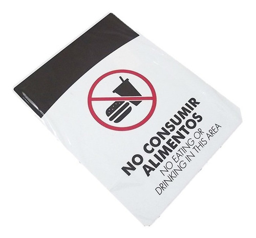 Imagen 2 de 2 de Aviso Letrero No Consumir Prohibido Alimentos 21x16cm