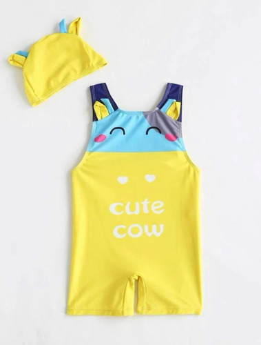 Traje De Baño De Niño Enterito Con Gorro Modelo Exclusivo